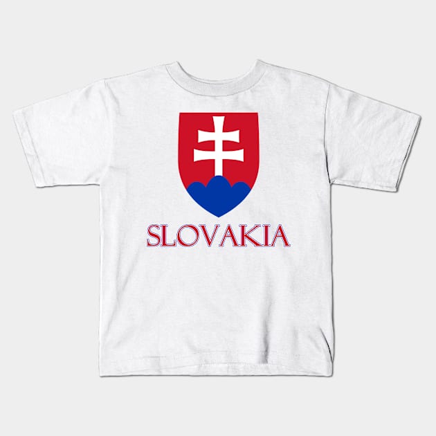 Slovakia - Coat of Arms Design Kids T-Shirt by Naves